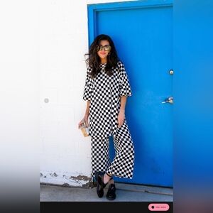 Black and White Checkered Playsuit